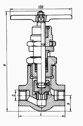 КЛАПАН ЗАПОРНЫЙ СТАЛЬНОЙ PN 16